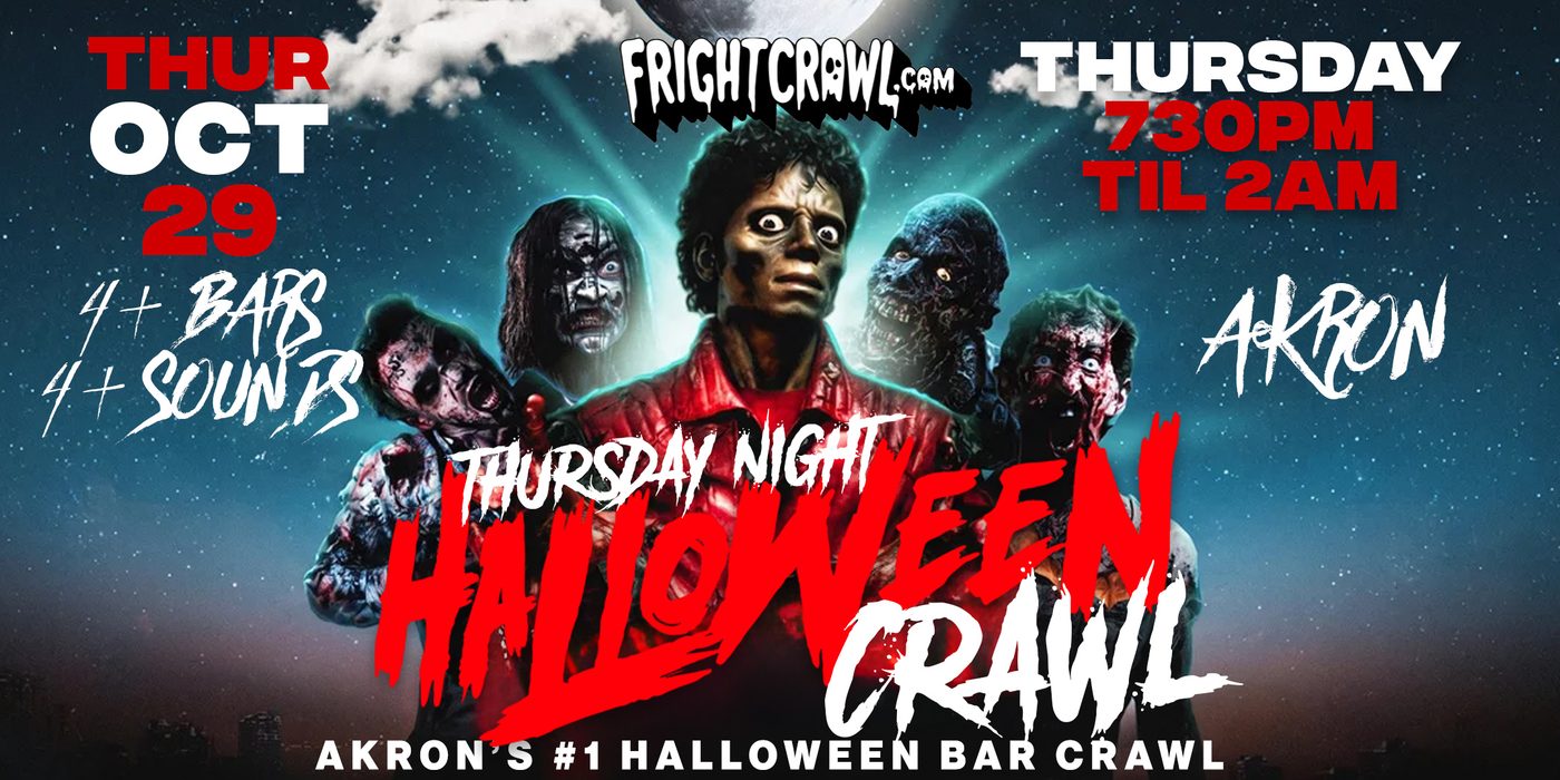 Thursday Night Akron Halloween crawl event art