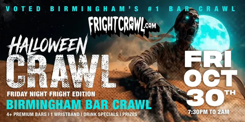 Friday Night Birmingham, AL Halloween crawl event art