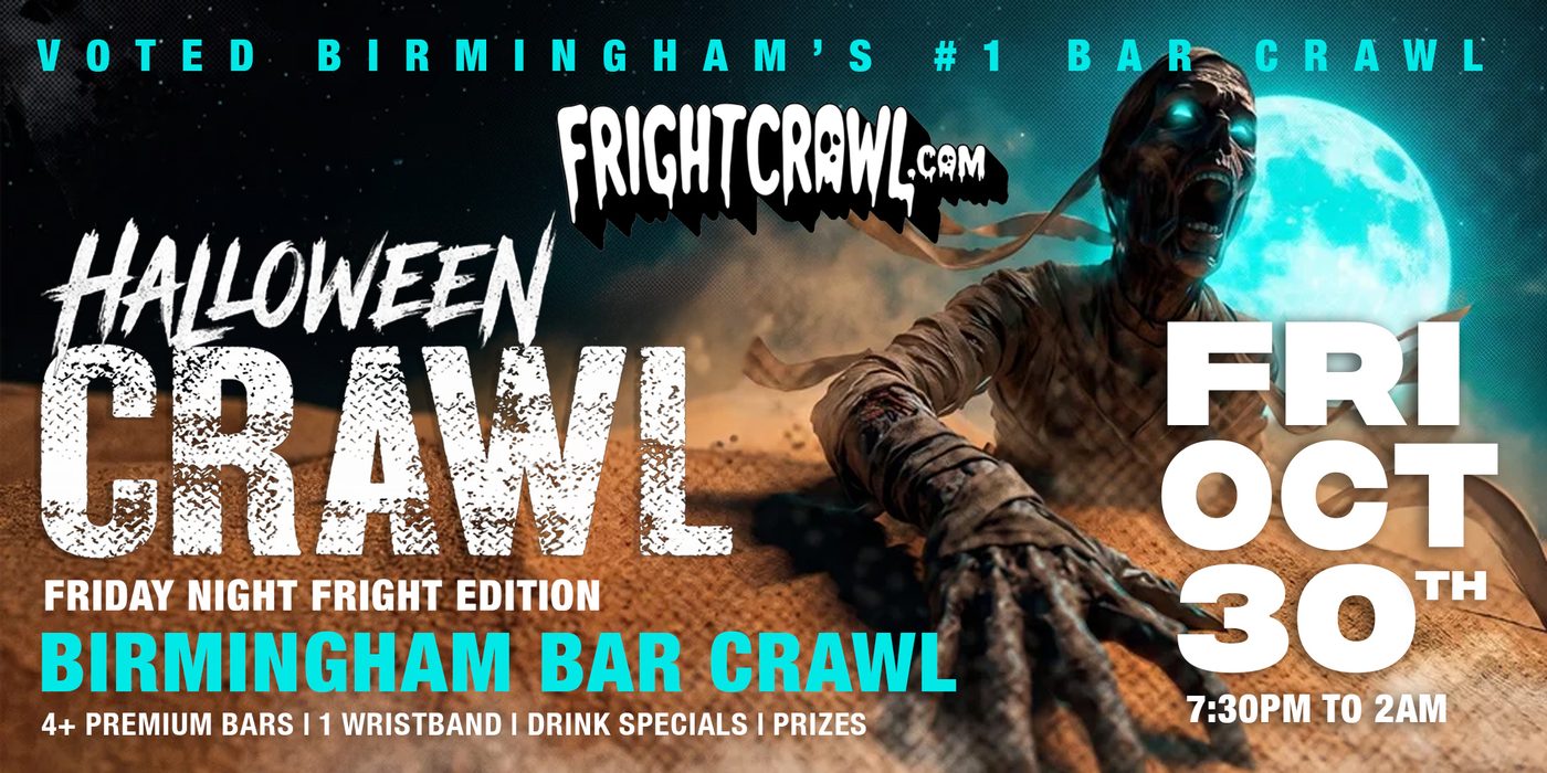 Friday Night Birmingham, AL Halloween crawl event art