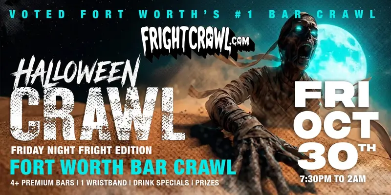 Friday Night Fort Worth Halloween crawl event art