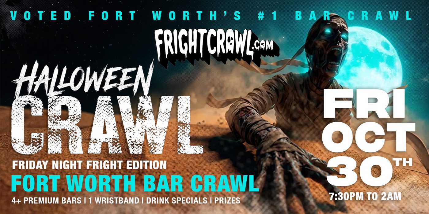 Friday Night Fort Worth Halloween crawl event art