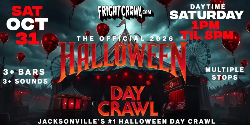 Day Party Jacksonville Halloween crawl event art