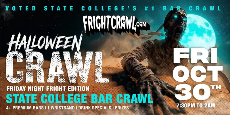 Friday Night State College Halloween crawl event art