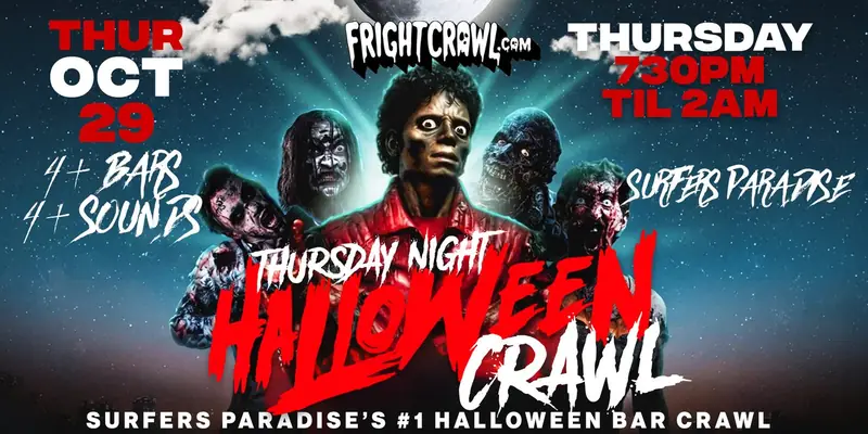Thursday Night Surfers Paradise Halloween crawl event art