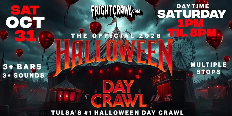 Day Party Tulsa Halloween crawl event art
