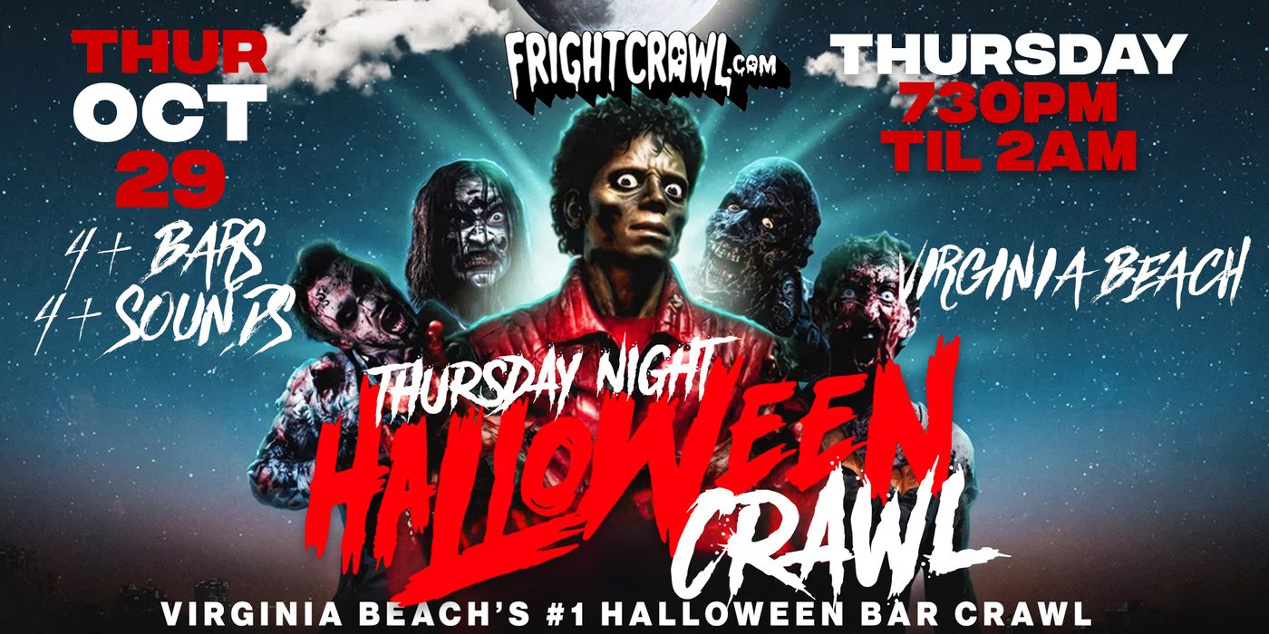 Thursday Night Virginia Beach Halloween crawl event art